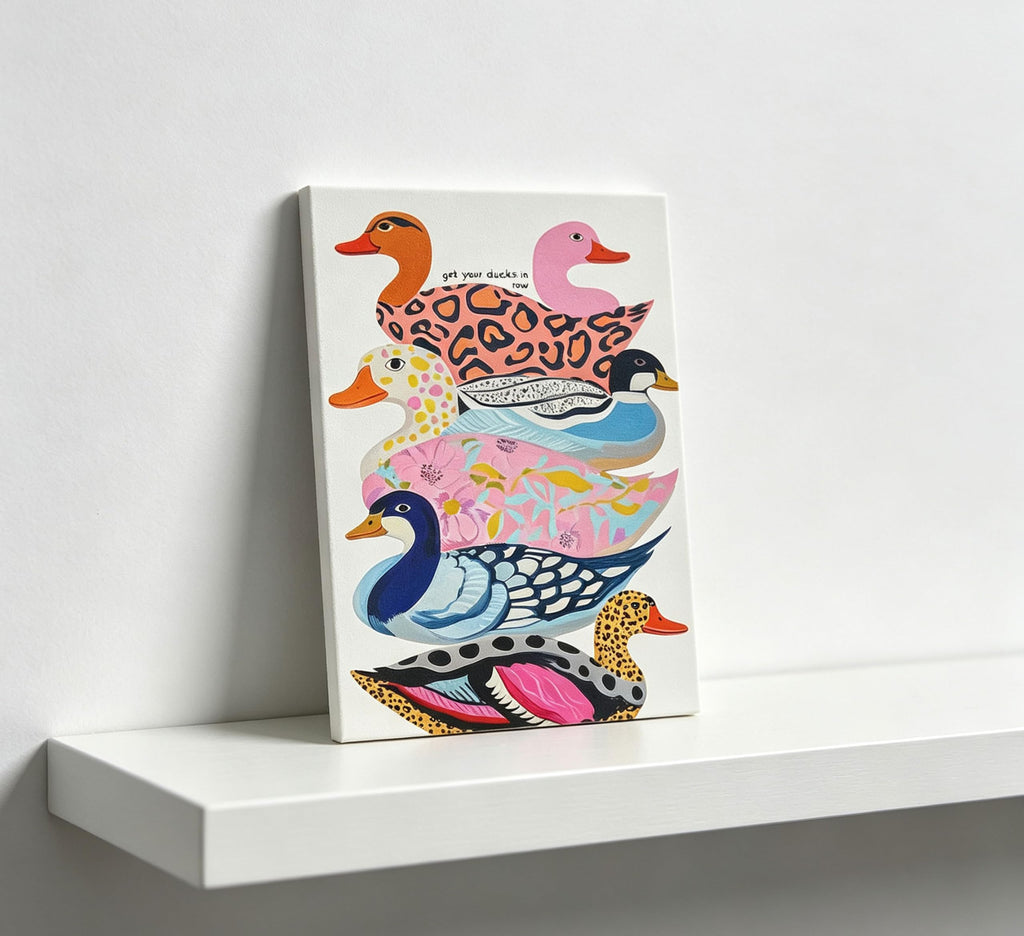 Colorful Duck Canvas Wall Art Funny Animal Painting Picture Wall Decor Kitsch Dopamine Fashion Animals Poster Print