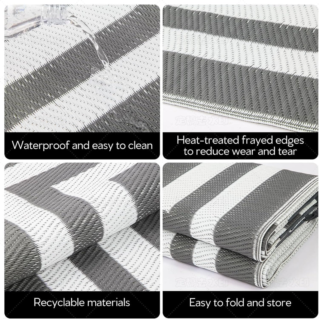Outdoor Rug,Waterproof Reversible Patio Rugs, Plastic Straw Outdoor Carpet Foldable Plastic Camping