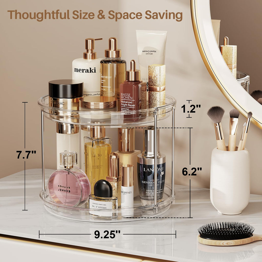 2 Pack 2 Tier Lazy Susan Turntable Organizer 9.25'' Spice Rack