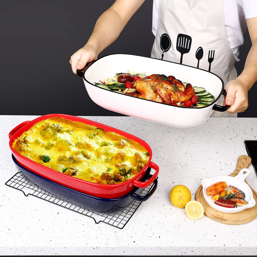 6 Quart Large Rectangular Baking Dish, 16x11 Inches Ceramic Baking Pan Casserole Dish for Cooking, Kitchen and Daily