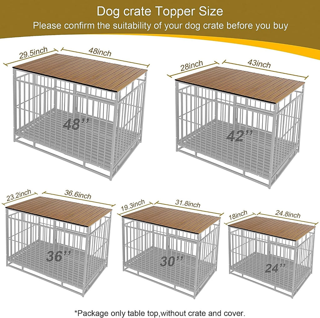 Dog Crate Topper Metal with Magnets for Crate - Foldable Dog Kennel Topper Decorative Storage Pet Crate Table