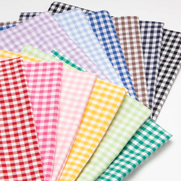 Gingham Check 0.2 inch (6 mm), Fabric Approx. 43.3 inches (110 cm), Width 3.3 ft (1 m) Cut Col.YE Yellow