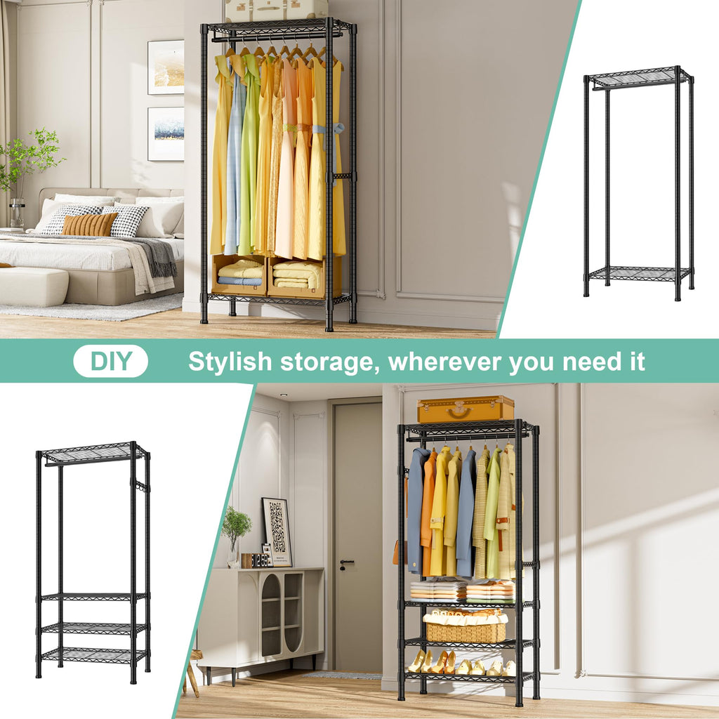 E06 Expandable Heavy Duty Clothes Rack for Reach-in Closet
