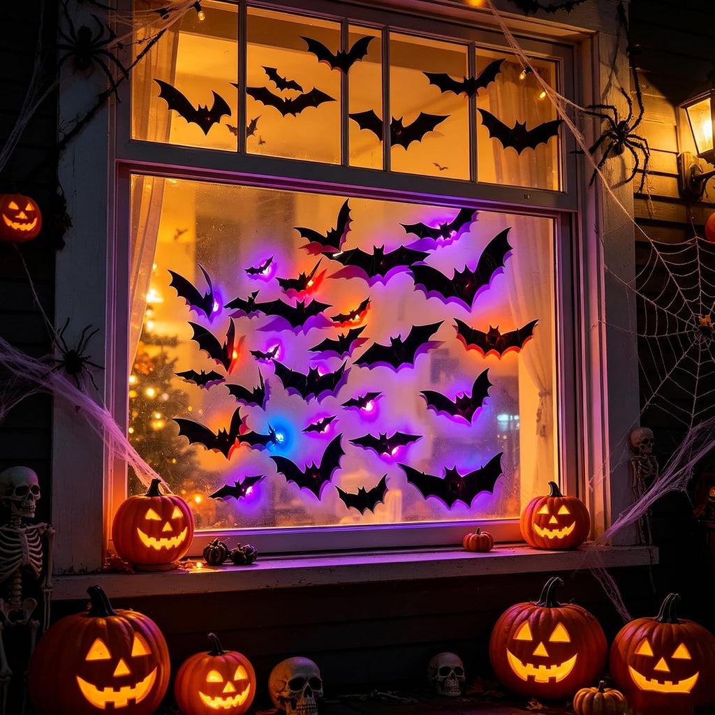 Halloween Bats Wall Decor Halloween Decorations Indoor - Set of 36