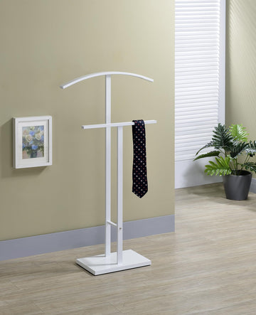 Dossi Modern Metal Suit Valet Stand, Clothes Rack Organizer with Jacket, Pants & Tie Holder, Space-Saving Garment