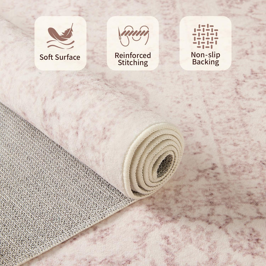 2x10 Pink Vintage Runner Rug s Kitchen