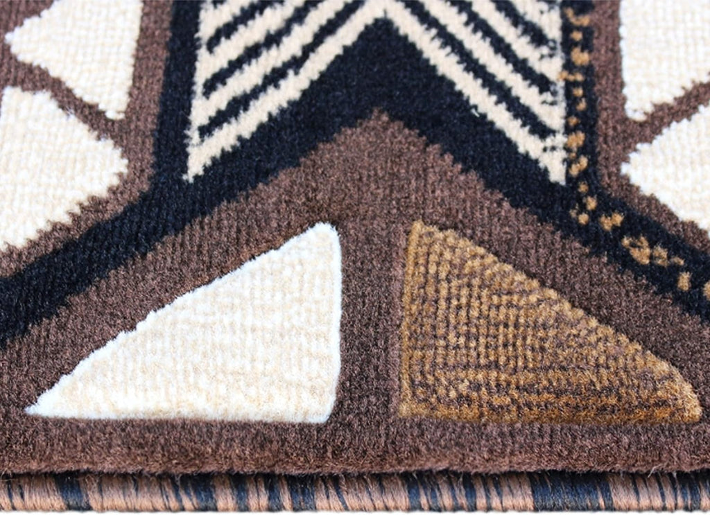 Mohave Traditional Southwestern Style Area Rug - Rustic Chocolate Accent Rug - - Olefin Fibers with Jute