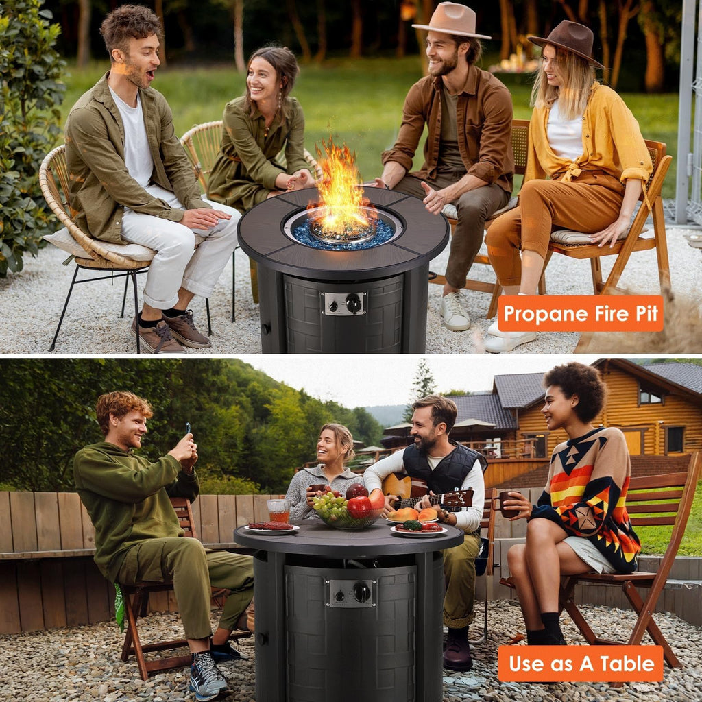 30-Inch Round Propane Fire Pit Table, 50, 000 BTU