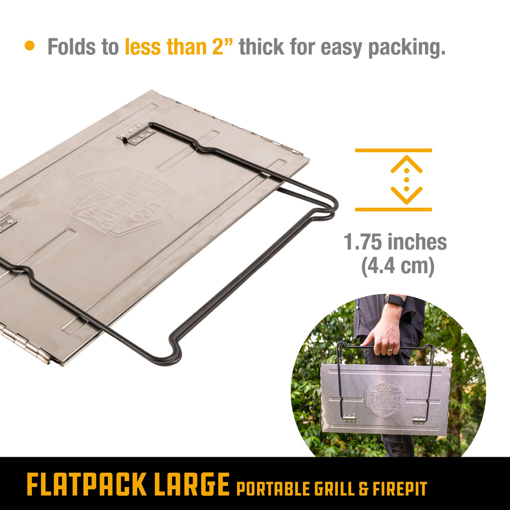 Flatpack Stainless Steel Portable Grill and Portable Fire Pit