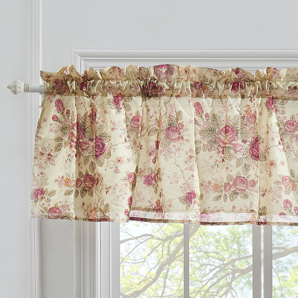 Antique Rose Valance, 84 by 21-Inch