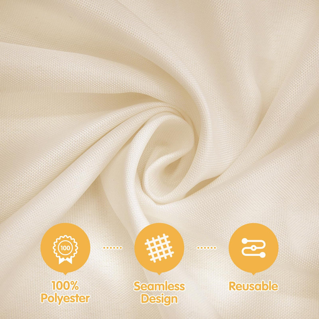 4 Pack Beige Round Tablecloths 120 Inch for 60" Tables
