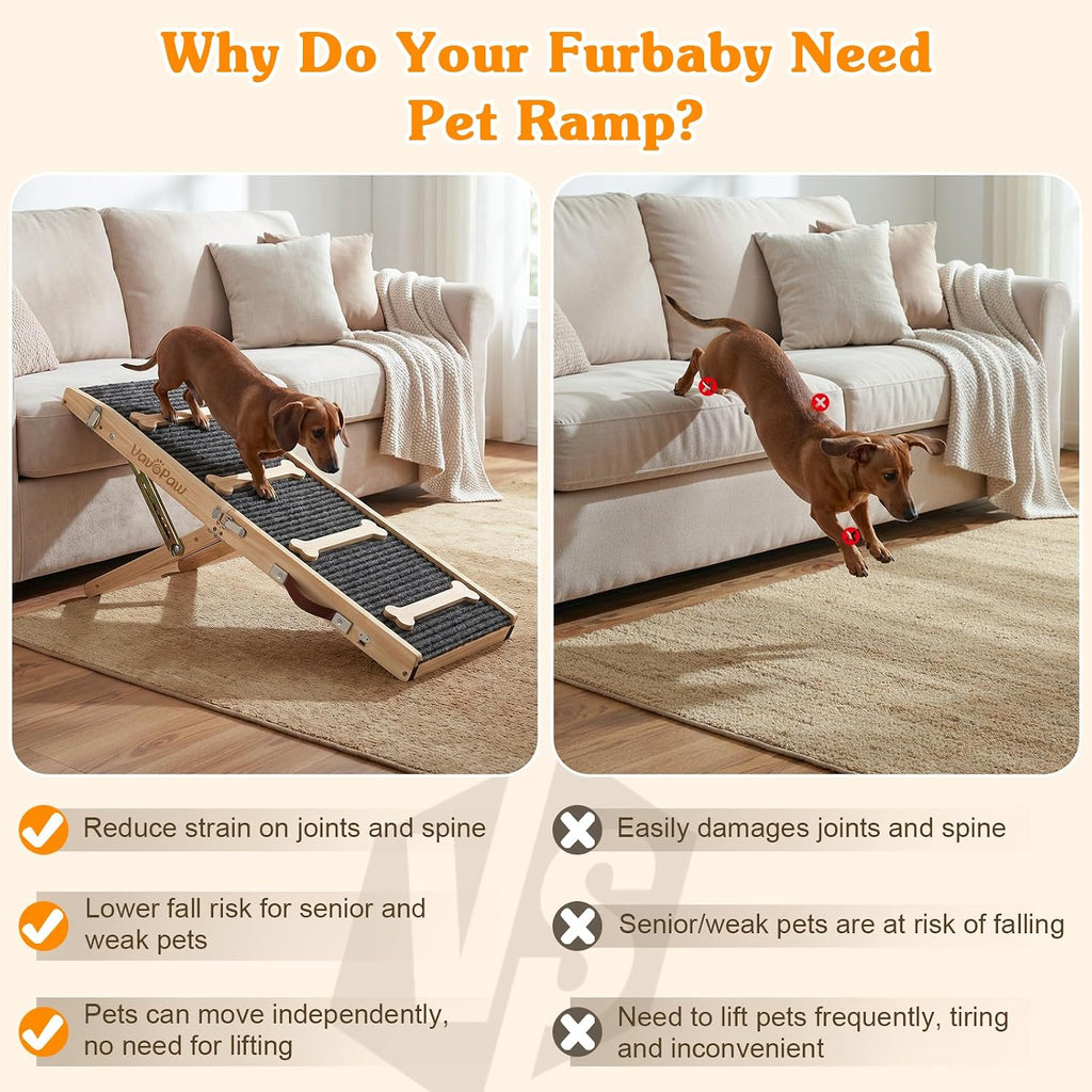 Dog Ramp for Couch, Foldable Dog Ramps for Small Dogs Up to 33 LBS