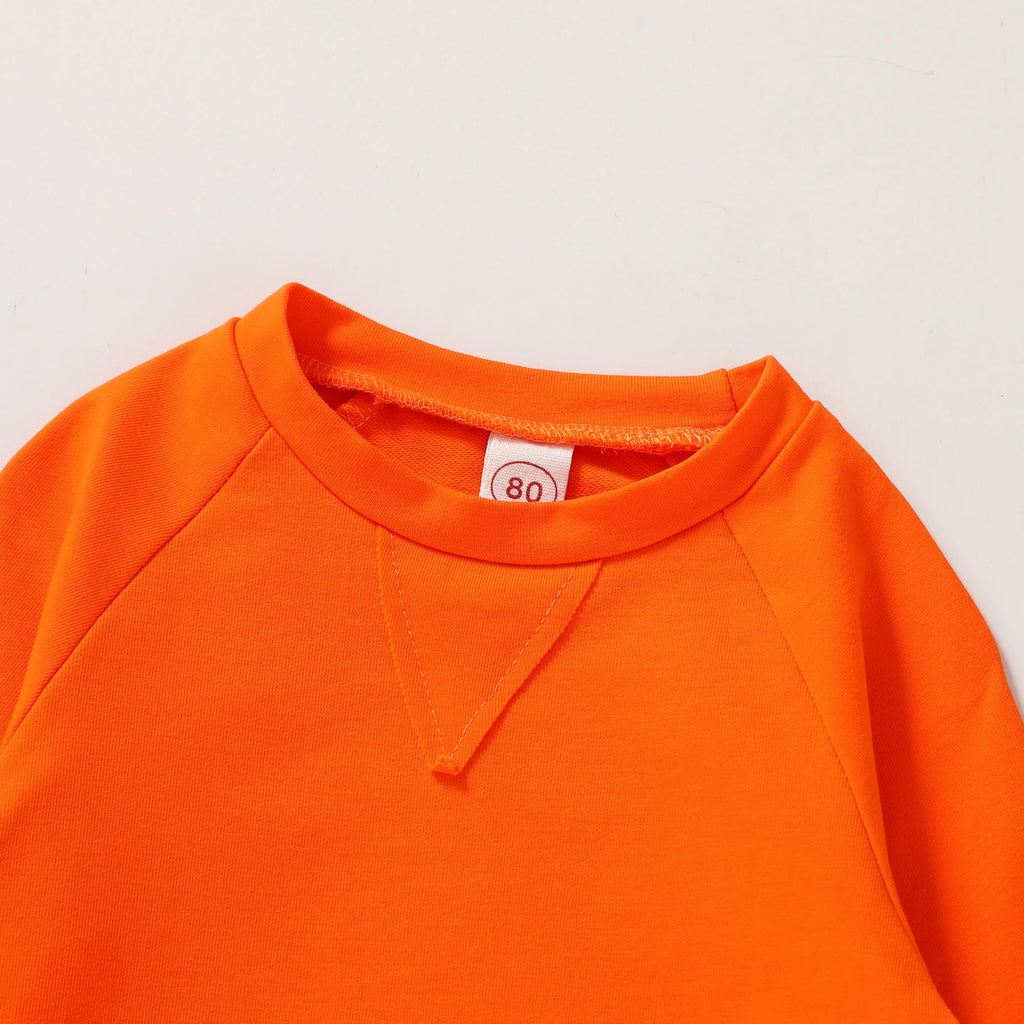 Fall Outfits for Toddler Girl Boy Long Sleeve Sweatsuits Set (Orange, )