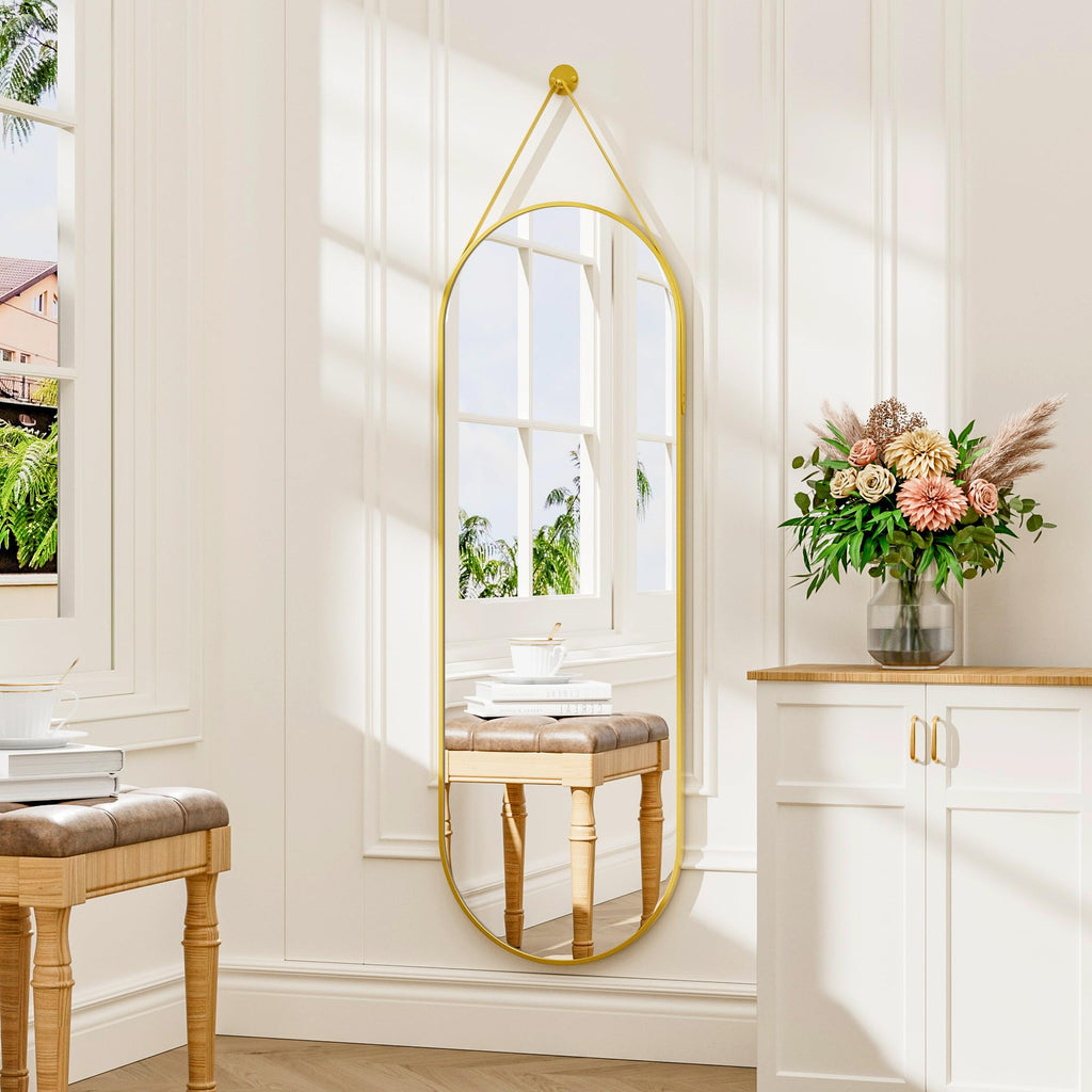 Wall Mounted, 48"x16"Full Length Oval Body, Gold