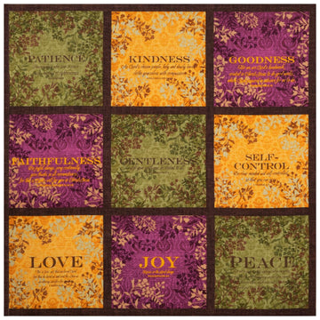 Fruit of The Spirit Panel Cotton Calico Fabric, 2 Yards