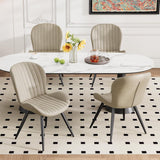 Dining Chairs Set of 2 Modern Fabric Dining Room Chairs Upholstered Dining Chairs with Thick Cushions Metal Legs