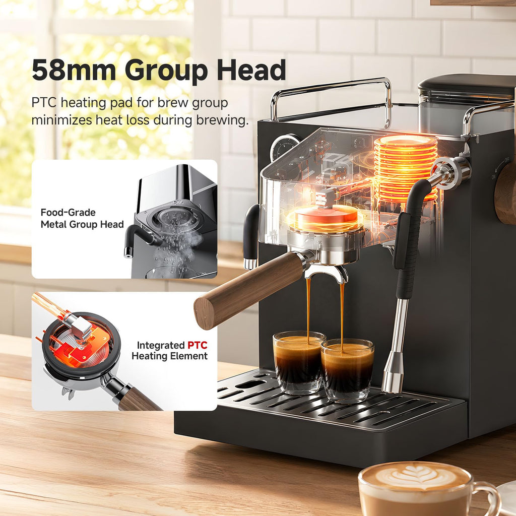 9 Bar OPV Espresso Machine with Automatic Milk Frother, Dual Boiler