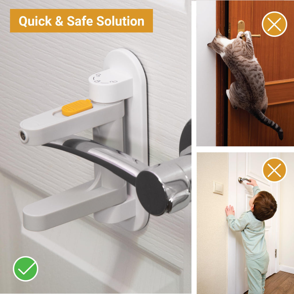 Door Lever Lock for Petproof & Childproof, 2 Pack