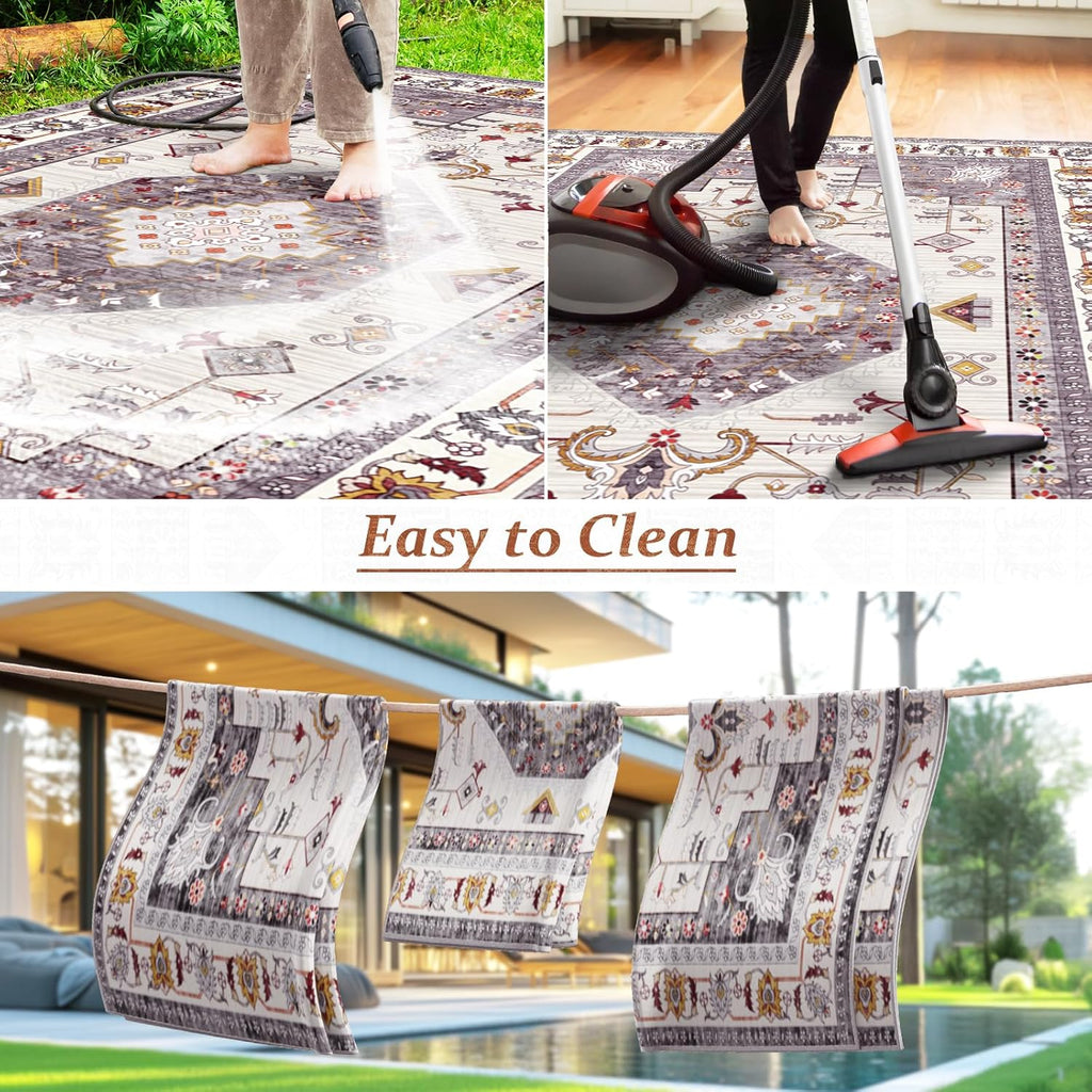 Outdoor Boho Area Rug 6x9 Ft Outside Rug Outdoor Carpet Large Floor Mat