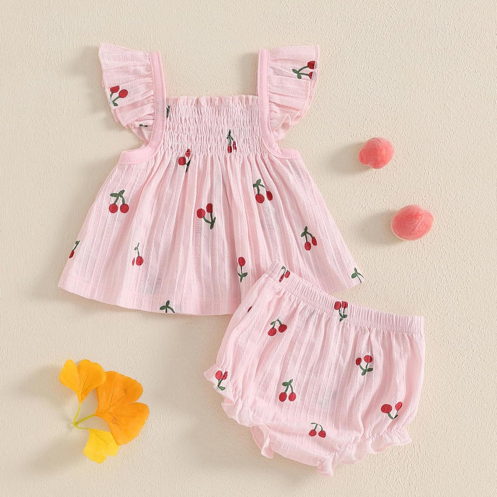 Newborn Baby Girl Clothes Summer Ruffle Tops Floral Bloomers Cute Shorts Set 0 3 6 12 18 Girl Outfits