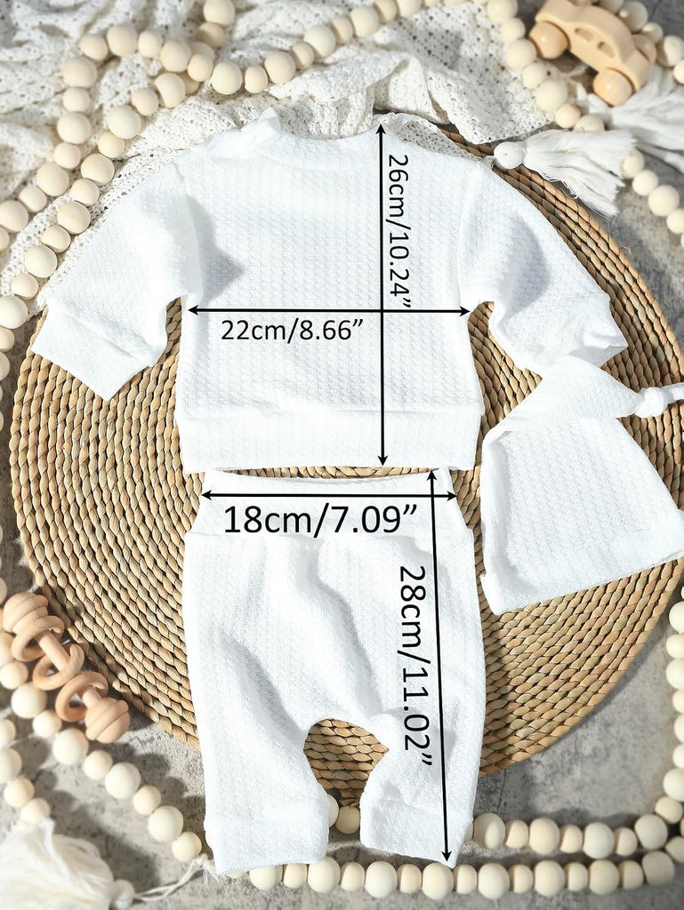 Baby Boy Girl Clothes Outfits Long Sleeve Romper Bodysuit Baby Shower Coming Home Outfit Shirt+Pants+Hat