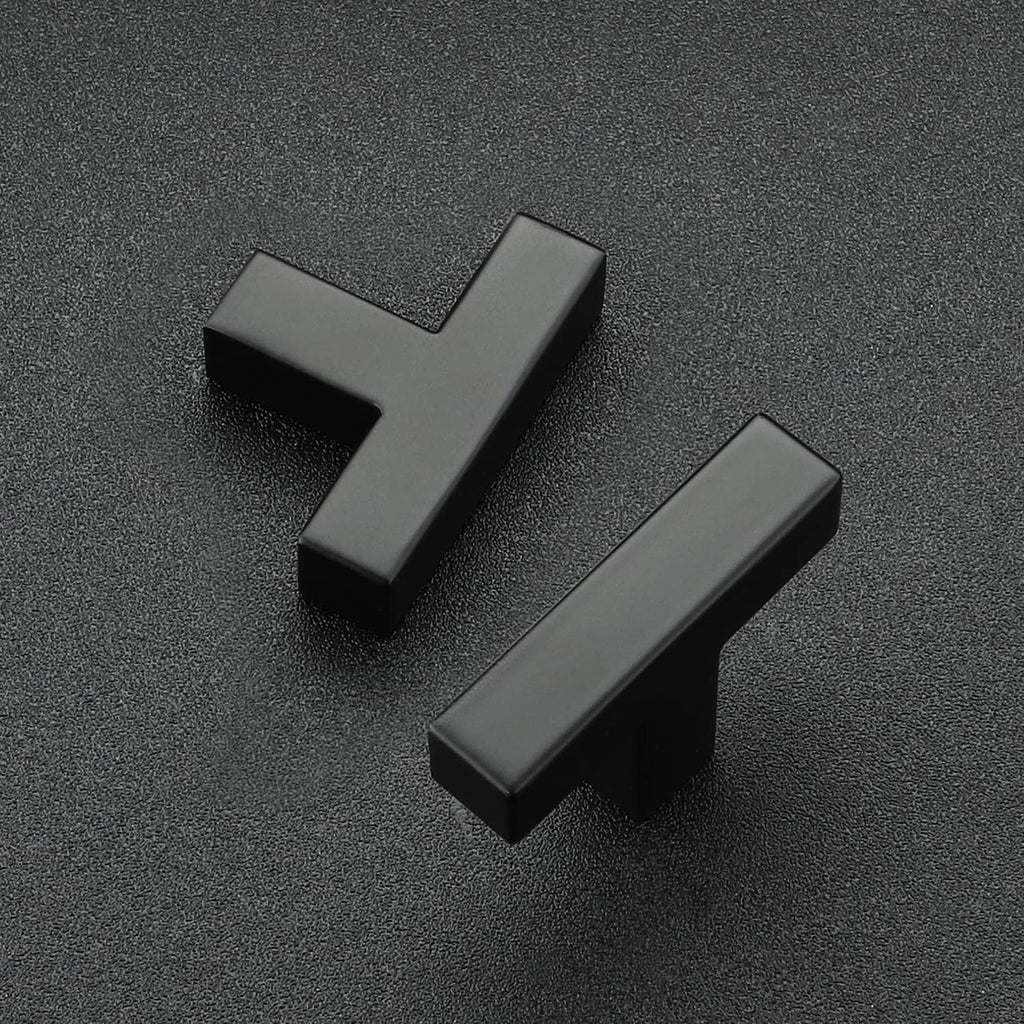 10 Pack Black Square Bar Cabinet Knobs 2 Inch Kitchen Handles