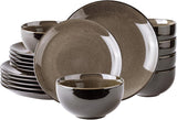 Ceramic Dinnerware Sets for 6,Stoneware Plates and Bowls Sets,Handmade Reactive Glaze Dishes Set,Chip Resistant and