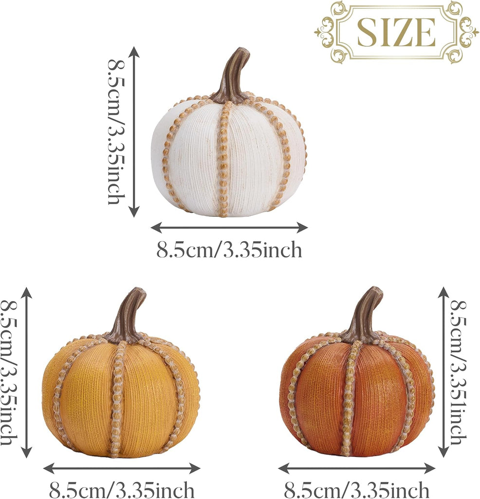 Fall Decorations Resin Fall Pumpkin Decor Indoor, Decorative Pumpkins Table Centerpieces Autumn - Set of 3