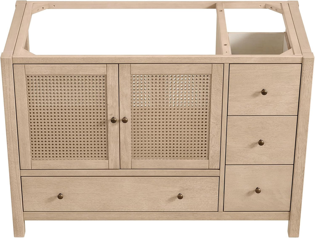 Alaterre Furniture Lucca Bathroom Vanity - Freestanding Cabinet Without Sink