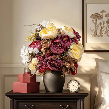 Packs Peonies Artificial Flowers 23 Stems Artificial Peonies Bouquets Silk Faux Peonies Flowers for Arrangements - Set of 20