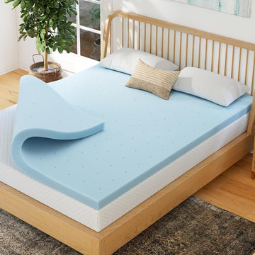 3 Inch King Memory Foam Mattress Topper- Cooling Gel Infused | Pressure Relieving Pad in a box, Dorm Room Essentials