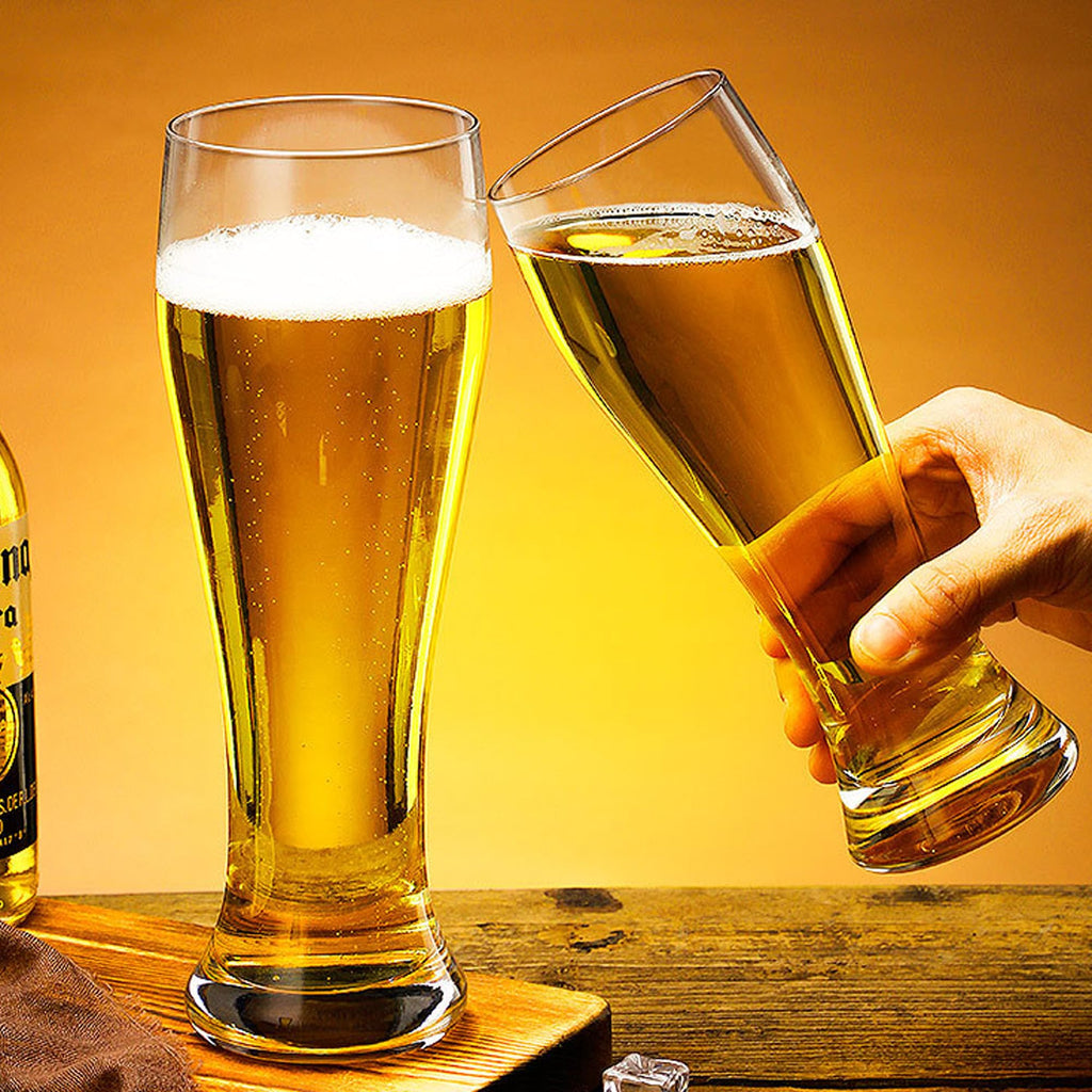 Pilsner Beer Glasses Ultra-Thin Craft Lead-Free for Beer Drinking Bliss Bar Glassware creative base Beer Glasses