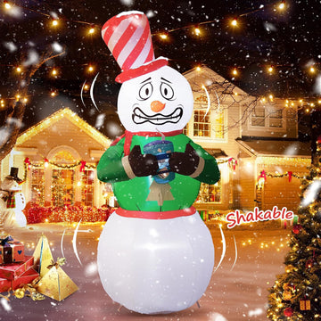 6FT Animated Snowman Christmas Inflatables Outdoor Decorations