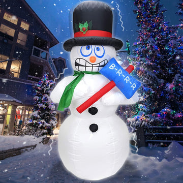 6FT Christmas Inflatables Shivering Snowman Inflatable Outdoor Indoor Decorations, Animated Shaking Snowman
