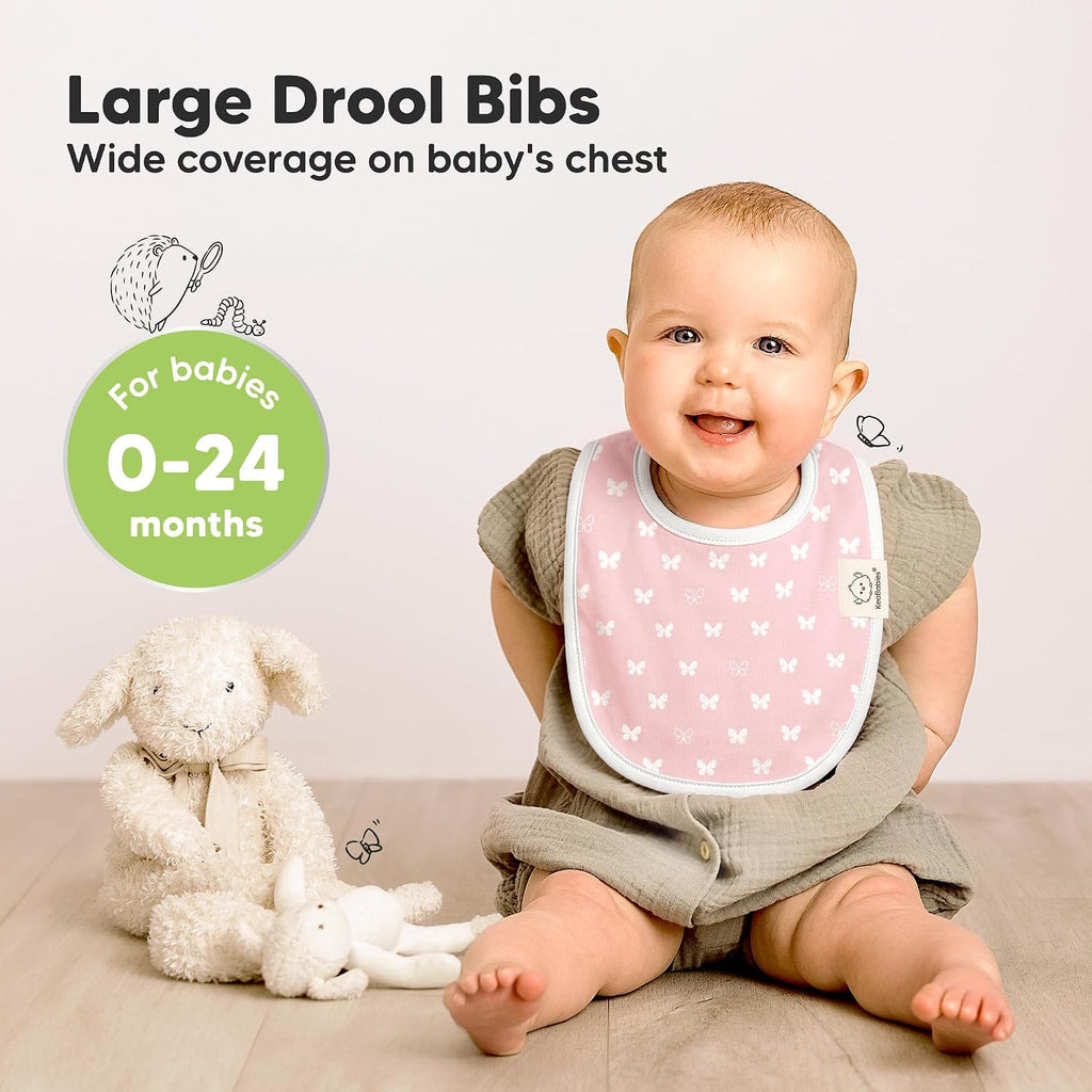 Pack Organic Baby Bibs for Drooling and Teething (Butterflies)