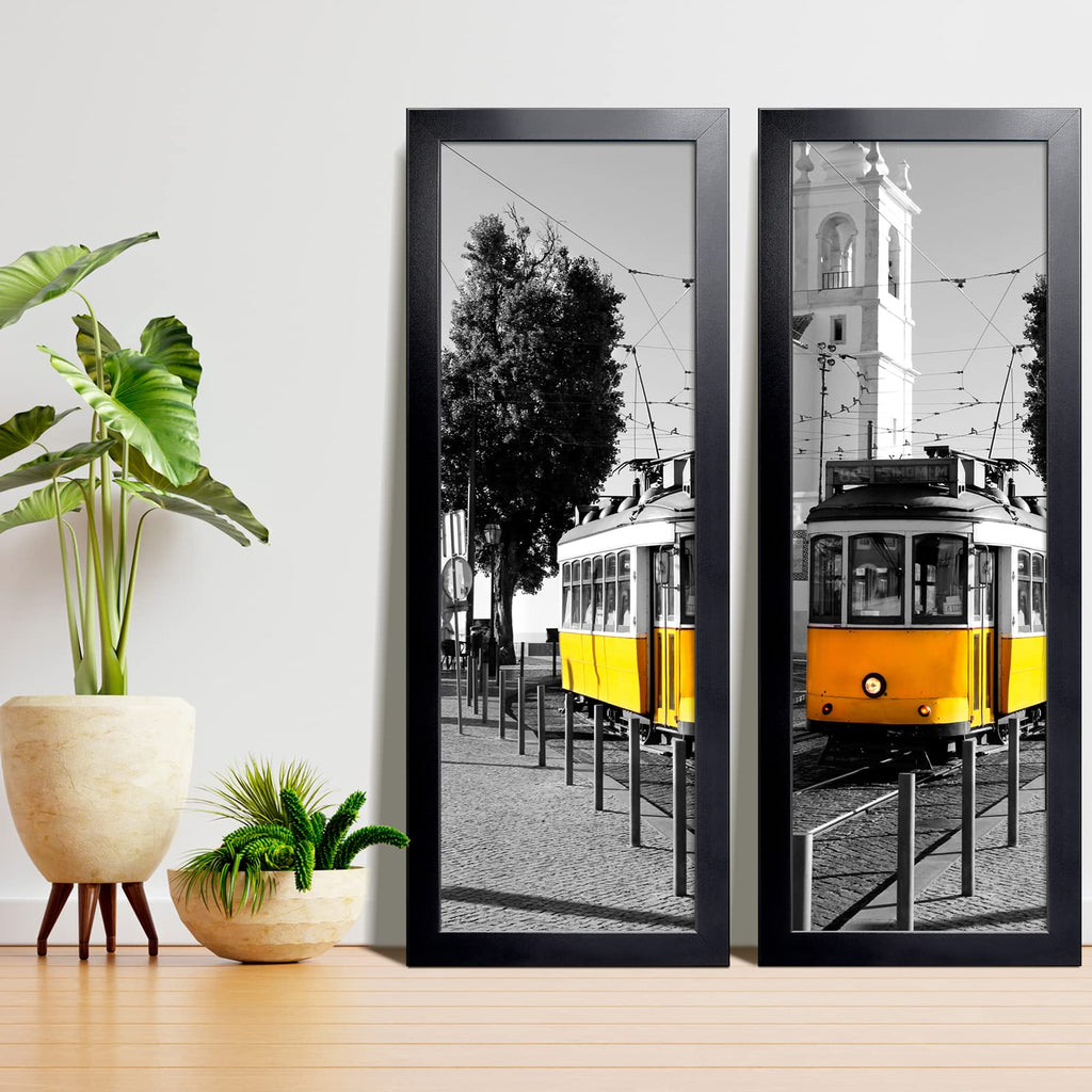 12x30 Picture Frame Black, Panoramic Picture Frame for Wall Decoration, Classic Black Minimalist Style Suitable for