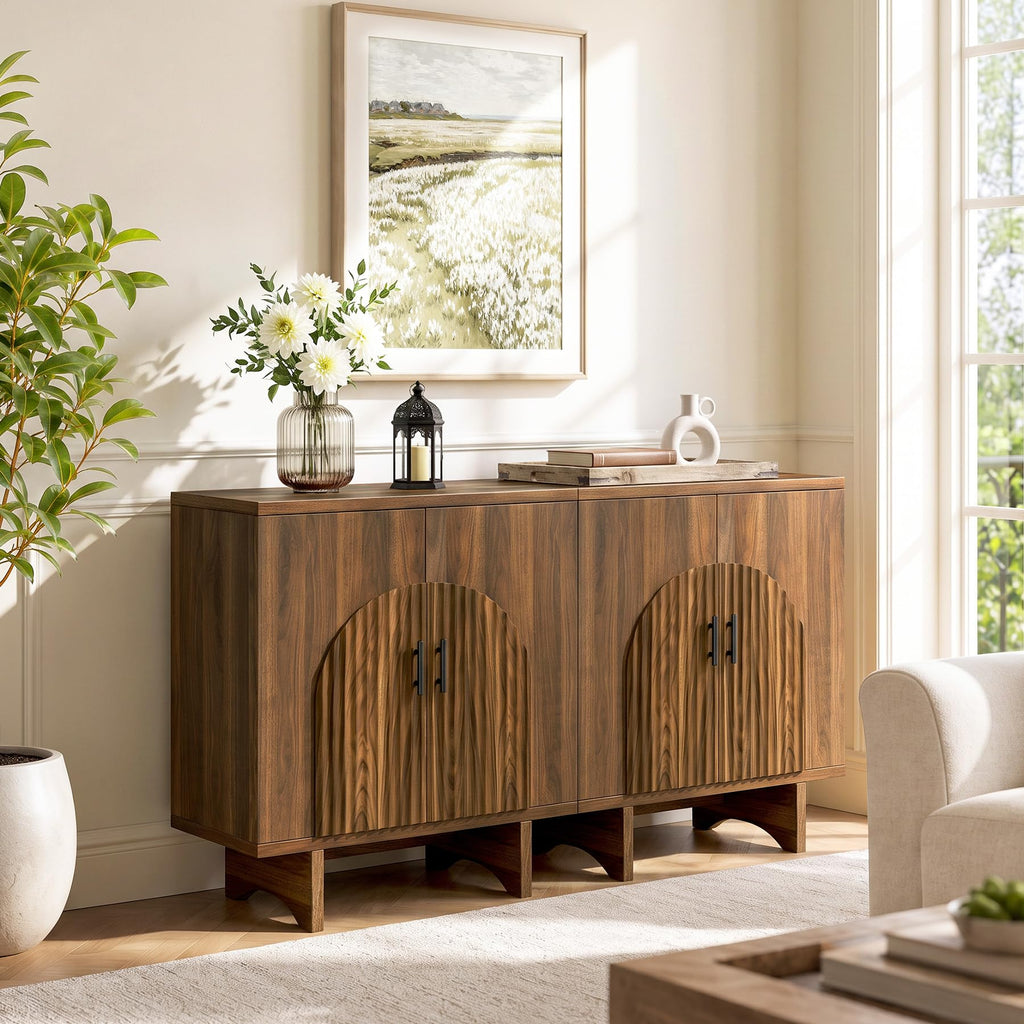 Sideboard Buffet Cabinet With Storage, Accent Cabinet, Walnut
