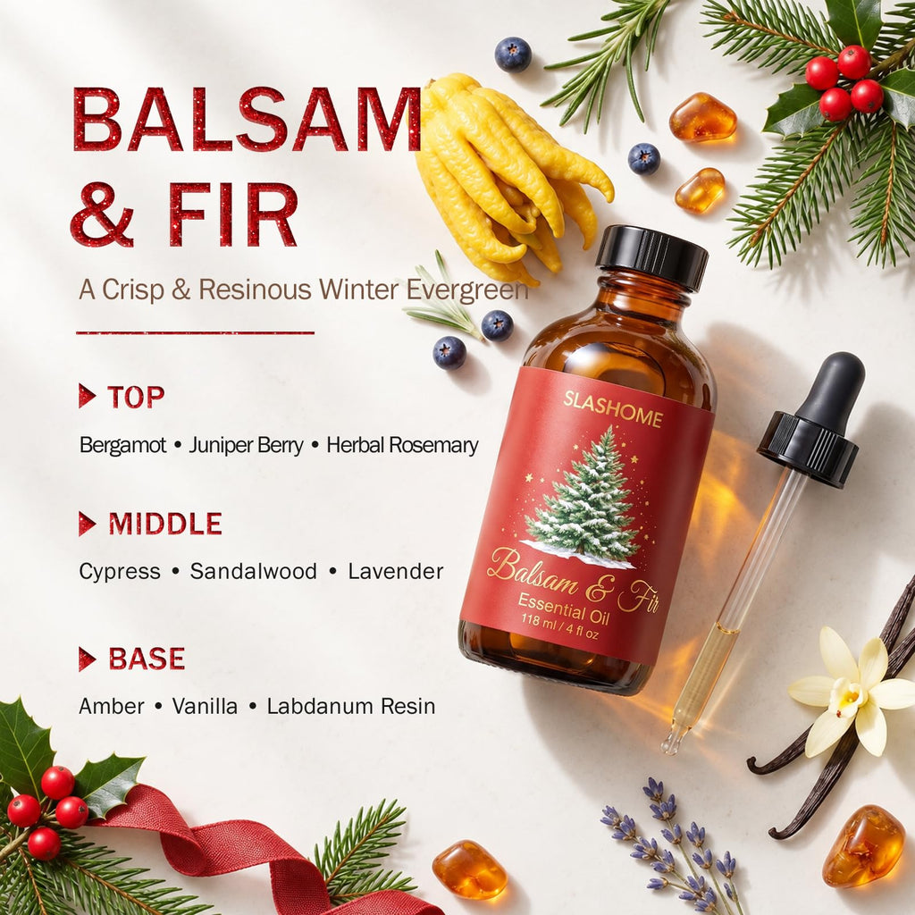 Balsam Fir Christmas Essential Oils for Diffuser, 4 fl oz