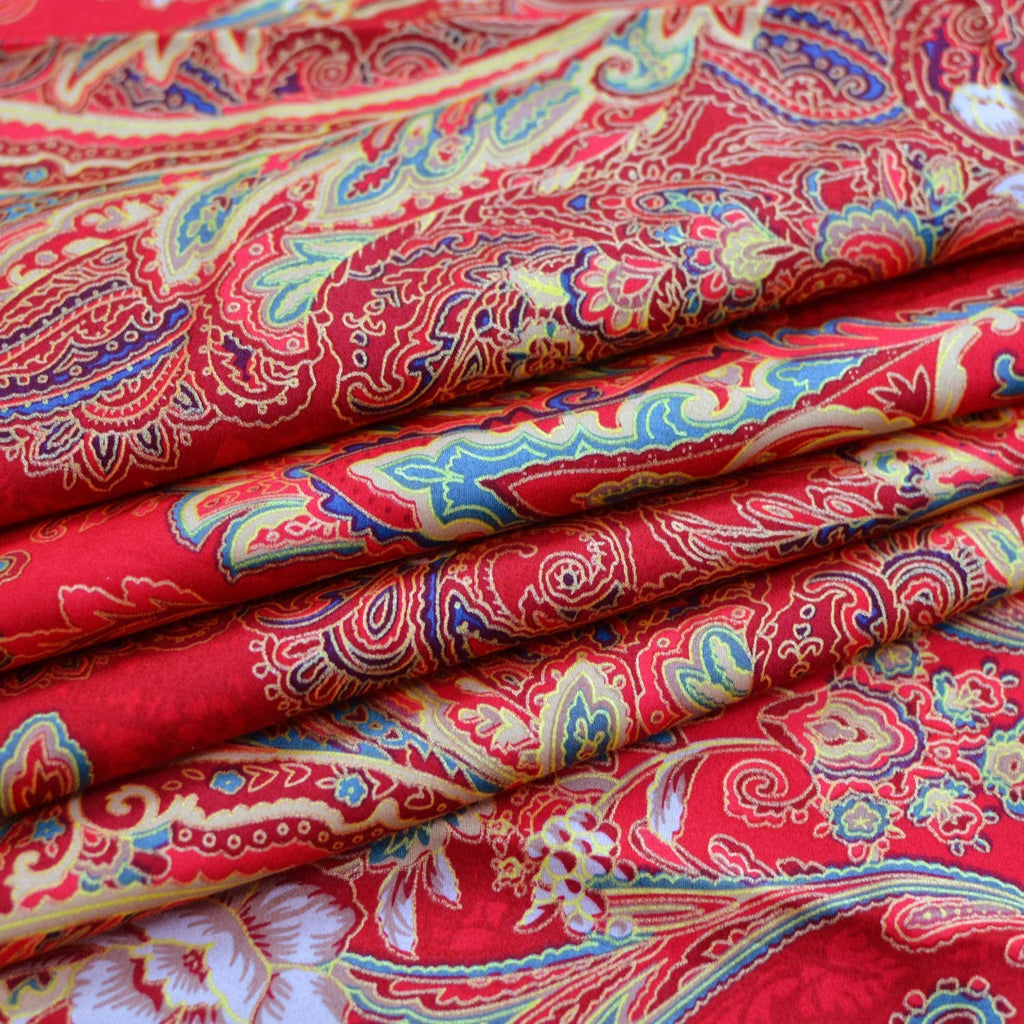 Boho Bedding Sets Cal King Bohemia 3Pcs Damask Duvet Cover Double Side Red Paisley Pattern Bedding 100% Egyptian