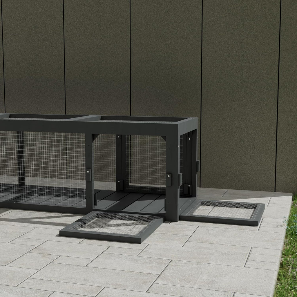 Outdoor Window Catio, 59" L Modular Wooden Cat Tunnel
