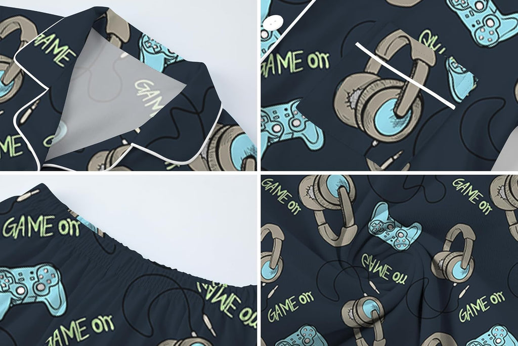 Boys 100% Cotton Pajamas Set Kids Soft Short Sleeve Sleepwear