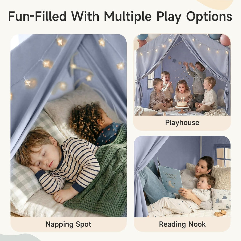 Kids Play Tent Girl Fairy Playhouse Indoor Castle Large Gray