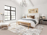 10x14 Area Rug Living Room Rugs - Washable Neutral Modern Abstract Soft Thin Large Rug Indoor Floor 