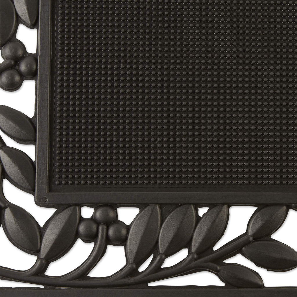 Rubber Outdoor Door Mat, All-Weather, 18x30, Leaf Border