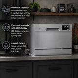 SD-2225DS Countertop Dishwasher with Delay Start & LED, Silver, Silver