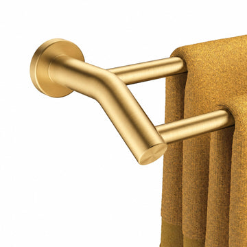 Double Towel Bar 24", Bathroom Towel Holder Rod Wall Mounted Gold