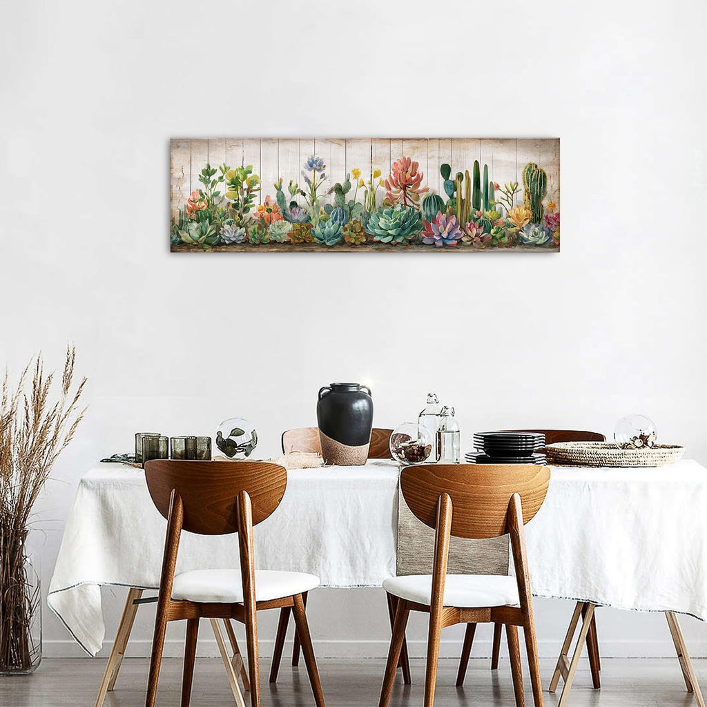 Rustic Succulent Wall Decor Cactus Wall Art Southwestern Arizona Desert Painting Canvas Prints Farmhouse Green