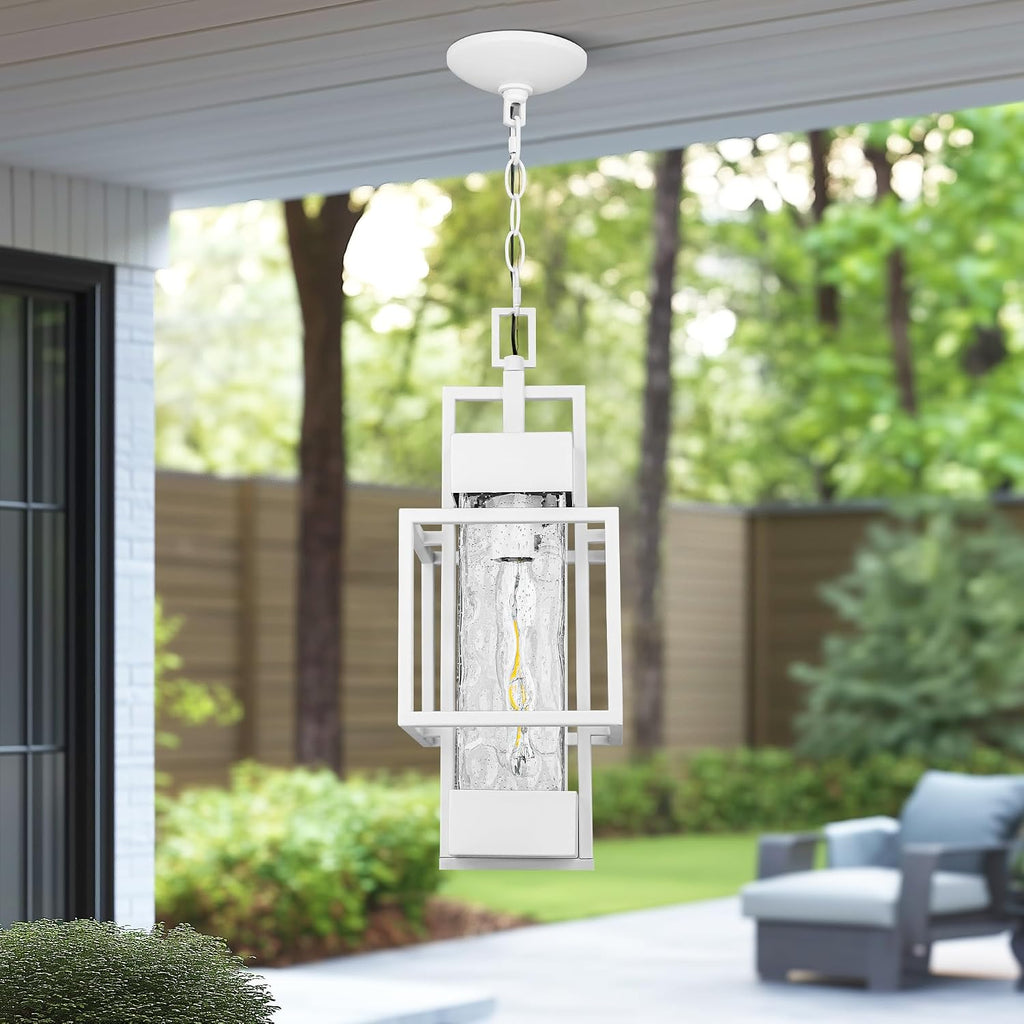 15" Outdoor Indoor Pendant Light Exterior Hanging Lantern