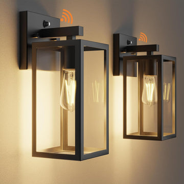 Dusk to Dawn Porch Outdoor Light, 2 Pack Wall Light Fixtures Waterproof Exterior Wall Sconce Light Fixture with E26 Base for Patio Entryway Hallway (Bulb not Included) A123-B0D5HT9L7F