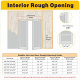 French Doors, 60" x 80" Hollow Core Interior Doors with Door Jamb & Hardware Kit and Silver Door Levers, 6-Panel